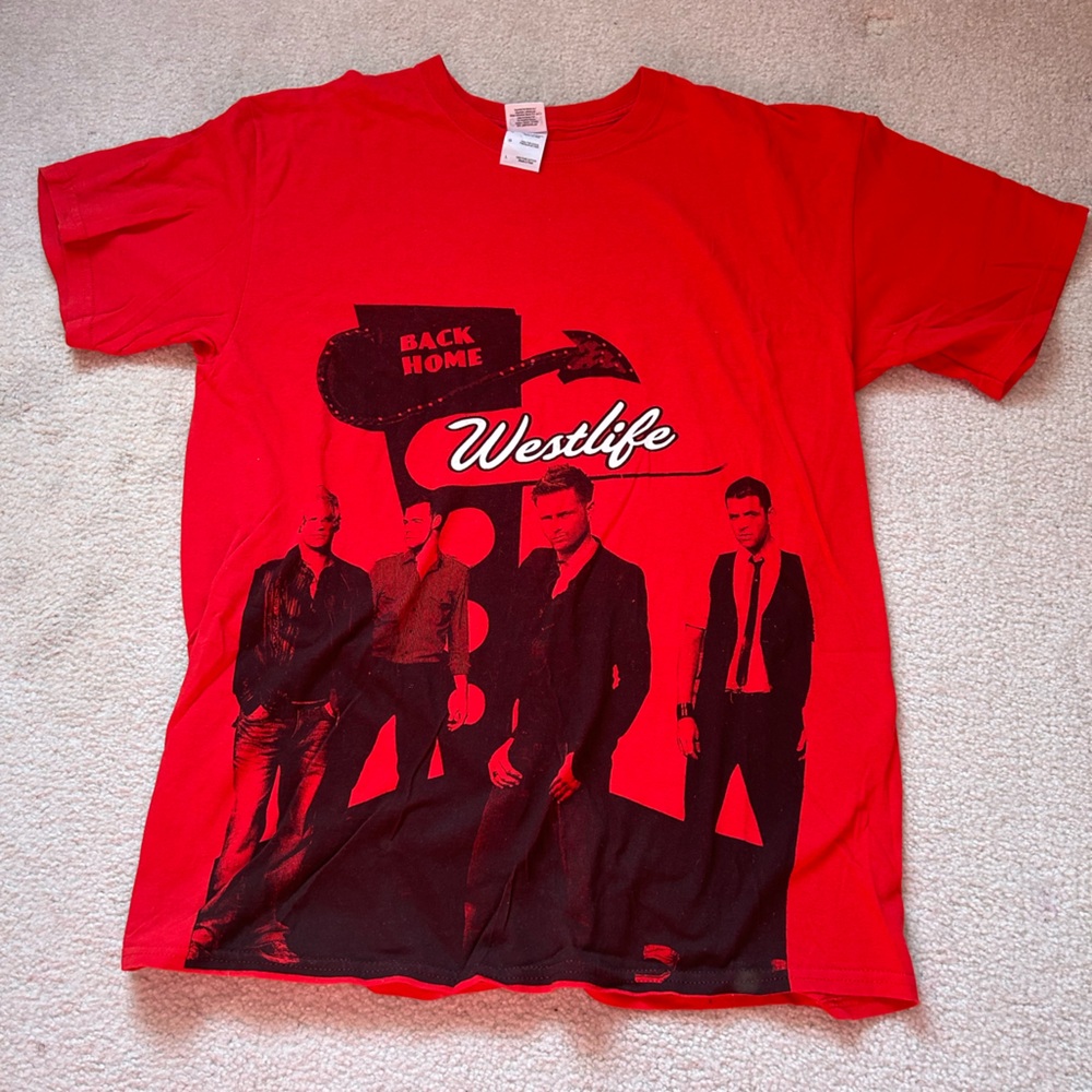 Vintage 2008 Westlife back home tour t shirt men’s unisex size large boyband red